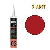 Selsil Rtv Sıvı Conta Yüksek Isı Silikonu Kırmızı 280 Ml. - 5 Adet
