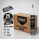 Selsil Şeffaf Genel Amaçlı Silikon 280 gr Cam Pvc Seramik Banyo Mutfak Sızdırmazlık - 25 Adet