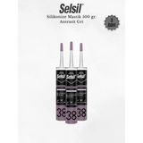 Selsil Silikonize Antrasit Gri Mastik 500 Gr - 3 Adet