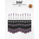 Selsil Silikonize Bej Mastik 500 Gr. 10 Adet
