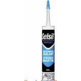 Selsil Silikonize Mastik 500 g Beyaz Renk Soğuk Silikon Güçlü Yapıştırma Özelliği ile