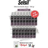Selsil Silikonize Mastik, 500 Gr, Beyaz 17 Al 15 Öde ve Rosie Pamuk - Şeffaf