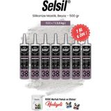 Selsil Silikonize Mastik, 500 Gr, Beyaz 7 Al 6 Öde ve Rosie Pamuk - Şeffaf