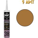 Selsil Silikonize Mastik Altın Meşe 500 Gr. - 5 Adet Çift Yönlü Kullanım İçin Uygun - Altınmeşe