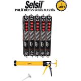 Selsil Sosis Pu Mastik 600 Ml. Gri (5 Adet),sosis Tabancası 600 ml - 0315 Gri