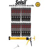 Selsil Sosis Pu Mastik 600 ml Siyah (20 Adet),sosis Tabancası 600 ml - 01-Siyah