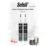 Selsil Strafor & Süpürgelik Yapıştırıcı Silikon, 2 Adet Ve Rosıe