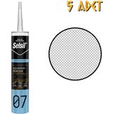Selsil Suya Dayanıklı Akvaryum Silikonu Şeffaf 300 Ml. - 5 Adet