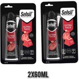 Selsil Ultra Tack 2x60 ml Güçlü Montaj Yapıştırıcı Kokusuz, UV ve Hava Koşullarına Dayanıklı