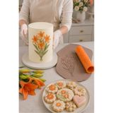 SELTA3D Buket Çiçek Desenli Hamur Merdanesi Roller – Şeker Hamuru Kurabiye Pasta Dekorasyon Kalıbı – Kabartmalı Desen Rulosu