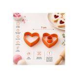 SELTA3D Linzer Reçelli Kalp Kurabiye Kalıbı 2’li Set | Kalpli Kurabiye Kesici Kopat | Baskılı Kurabiye Kalıbı | Şeker Hamuru, Fondan, Pasta Süsleme ve Oyun Hamuru Kalıbı 7 cm