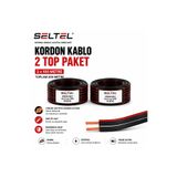 SELTEL Kordon Kablo 2x0,75 mm² Siyah 2 Top – 200 Metre – Esnek ve Dayanıklı Kablo