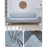 Seltenet Jakarlı 3 Kişilik Lastikli Koltuk Kılıfı Çekyat Koltuk Örtüsü Streç Esnek Kanepe Kılıfı - 180 x 230 cm - Gri