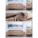 Seltenet Kadife 3+3+1+1 Lastikli Kanepe Örtüsü | Lastikli Koltuk Örtüsü | Koltuk Kılıfı - 180 x 230 cm - Sütlü Kahve
