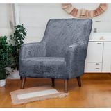 Seltenet Kadife 3+3+1+1 Lastikli Kanepe Örtüsü | Lastikli Koltuk Örtüsü | Koltuk Kılıfı - 80 x 120 cm - Koyu Gri
