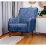 Seltenet Kadife 3+3+1+1 Lastikli Kanepe Örtüsü | Lastikli Koltuk Örtüsü | Koltuk Kılıfı - 80 x 120 cm - Petrol Mavi
