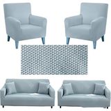 Seltenet Lastikli Esnek Koltuk Kanepe Kılıfı Takımı Çekyat Örtüsü 3+3+1+1 - 180 x 230 cm - Açık Gri
