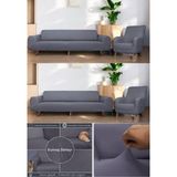 Seltenet Lastikli Esnek Koltuk Kanepe Kılıfı Takımı Çekyat Örtüsü 3+3+1+1 - 180 x 230 cm - Koyu Gri