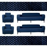 Seltenet Lastikli Esnek Koltuk Kanepe Kılıfı Takımı Çekyat Örtüsü 3+3+1+1 - 180 x 230 cm - Petrol Mavisi