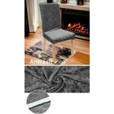 Seltenet Lastikli Kadife Sandalye Kılıfı Mutfak Sandalye Örtüsü Yıkanabilir Sandalye Koruyucu (1-Adet) - 35 x 55 cm - Koyu Gri