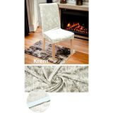 Seltenet Lastikli Kadife Sandalye Kılıfı Mutfak Sandalye Örtüsü Yıkanabilir Sandalye Koruyucu (1-Adet) - 35 x 55 cm - Krem