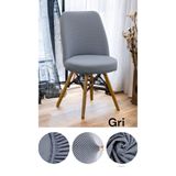 seltenet Likralı Oval Sandalye Kılıfı Yuvarlak Sandalye Örtüsü Balpetek Gri