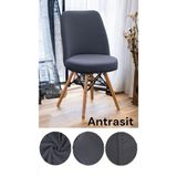 Seltenet Yıkanabilir Streç Lastikli Likralı Oval Sandalye Kılıfı - Yuvarlak Sandalye Örtüsü - 50 x 65 cm - Antrasit