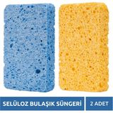 Selüloz Bulaşık Süngeri - 2 Adet Mavi Sarı