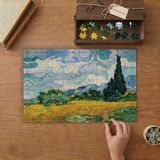 Selvi Ağaçlı Buğday Tarlası - Van Gogh Tasarımı 240 Parça Ahşap Puzzle Ahşap Kutuda MP06588