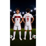 Selvira Barış Alper Yılmaz Çocuk Futbol Forması Beyaz Şortlu Forma Takımı Taraftar Forması Çocuk Spor Giyim Seti Futbol Kıyafeti - XS