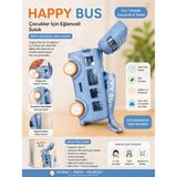 Selvira Happy Bus Otobüs Şeklinde Çocuk Suluğu 500 ml – Pipetli, Sızdırmaz Kapaklı, Bpa Içermez, Askılı Oyuncak Suluk - Mavi