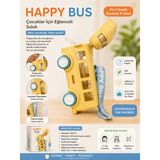 Selvira Happy Bus Otobüs Şeklinde Çocuk Suluğu 500 ml – Pipetli, Sızdırmaz Kapaklı, Bpa Içermez, Askılı Oyuncak Suluk - Sarı