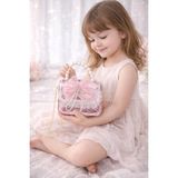 Selvira Kız Çocuk Inci Askılı Prenses Çanta – Taç Detaylı, Fiyonklu, Parlak Mini Omuz & El Çantası - 14 cm x 16 cm - Pudra Pembe