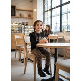Selvira Kız Çocuk Takım – Baskılı Üst ve Leopar Desen Alt - Leopar - Siyah - 4 - 5 Yaş