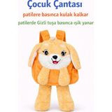 Selvira Peluş Tavşan Çocuk Sırt Çantası Gri Yumuşak Dokulu Sevimli Anaokulu Kreş Günlük Kullanım Çantası - Turuncu