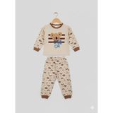 Selvira Unisex Koala Hello Cute Bebek Eşofman/pijama Takımı | Gökkuşağı Desenli Alt Üst Kombin - Kahverengi - 6 Yaş