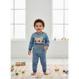 Selvira Unisex Koala Hello Cute Bebek Eşofman/pijama Takımı | Gökkuşağı Desenli Alt Üst Kombin - Petrol Mavisi - 4 Yaş
