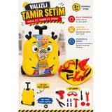 Selvira Valizli Tamir Setim Çocuk Oyuncak Alet Çantası Çekçekli Bavul Tamir Oyunu Seti Matkap Tornavida Pense Tamirci Oyuncağı Eğitici Rol Yapma Oyuncağı 3+ Yaş - Sarı