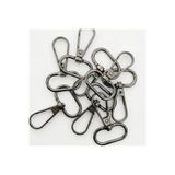 SEM AKSESUAR 2.5 Cm Yaylı Kanca Siyah Nikel (ANTRASİT) - Metal Çanta ve Cüzdan Askı Klipsi - 5 ADET