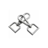 SEM AKSESUAR 2 CM Kare Kanca Nikel (GÜMÜŞ) - Metal Çanta ve Cüzdan Askı Klipsi - 20 ADET