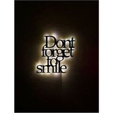 Sem Concept Aa Pilli Ledli Dont Forget To Smile ( Gülümsemeyi Unutma ) Dekoratif Duvar Yazısı, Ahşap Tablo - Siyah