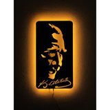 Sem Concept Ledli Işıklı Imzalı Atatürk Süliet Tablosu, Ahşap Tablo, Atatürk Imzalı Portre, Duvar Dekorasyonu - 55x30 - Amber