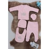 Sema Baby 5 Parça Hastane Çıkışı Zıbın Seti 0-3 Ay - Queen - Beyaz