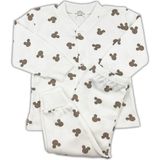 Sema Baby Mickey Mouse Bebek Pijama Takımı – Ekru 0-3 Ay - Beyaz