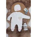 Sema Baby Pamuklu Bebek Tulum Seti 0-3 Ay - Love - 0 - 1,5 Yaş - 00-Beyaz