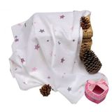 Sema Baby Pembe Yıldız 100x80 cm Çok Amaçlı Müslin Örtü