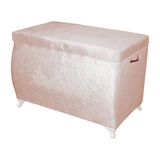 Sema Home Ekminya Kadife Kaplamalı Büyük Çeyiz Sandığı