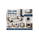 Semacan Metal Metal Çeksür Çamaşır Makinesi ve Buzdolabı Altlığı Tekerlekli Stand