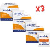 Semateks Steril Pamuklu Dokuma Gaz Kompres Gazlı Bez | 7,5cm x 7,5cm | 4 Katlı | 100'LÜ (5'li Zarf x 20) Klasik - 3 KUTU