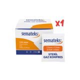 Semateks Steril Pamuklu Dokuma Gaz Kompres Gazlı Bez | 7,5cm x 7,5cm | 4 Katlı | 100'LÜ (5'li Zarf x 20) Klasik